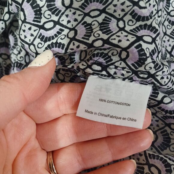 Tory Burch Brigitte Button-Down Blouse Carinthia Navy Sz 8 Work Career Designer - Picture 6 of 7